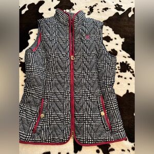 Ariat Black and White Checkered Vest with Red Accents